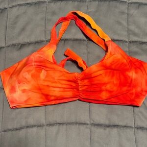 Vibrant Orange Tie-Dye Sports Bra